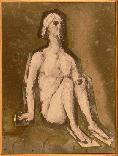 Job, avec… Cézanne, 2006 4 des 18 variations toutes uniques selon des impressions en sérigraphie sur divers supports, toutes remontées et remaniées par l’artiste format 30/40 environ.