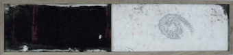 Tombé du ciel, 2003 Sérigraphie originale, sel, oxydes, 12 exemplaires, tous uniques. Format 90/20/3 cm. Edité lors de l'exposition de l’artiste à l’Atelier-Galerie en 2003.