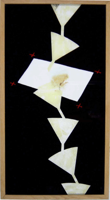 Folie du grain, 1999 Derrière une sérigraphie originale sur verre, du sel oxyde doucement une plaque de métal. 10 exemplaires signés et numérotés, 1 exemplaire Bibliothèque Nationale. Format 35/66 cm.