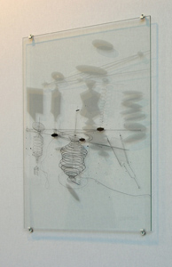 Objets de silence Sérigraphie sur verre. Format : 65 x 50 cm.